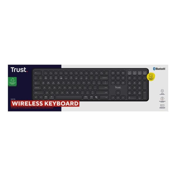 Trådløst tastatur Trust Vaiya Sort QWERTY Qwerty US