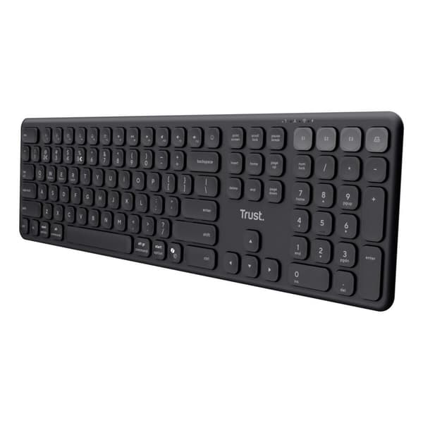 Trådløst tastatur Trust Vaiya Sort QWERTY Qwerty US Sort