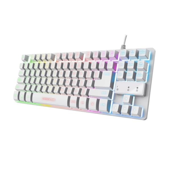 Gaming Tangentbord/ OR: Speltangentbord Trust GXT 833W THADO Vit Multicolour QWERTY Qwerty US