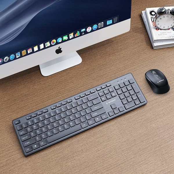 Tastatur og trådløs mus GEMBIRD KBS-WCH-04 Sort Engelsk QWERTY