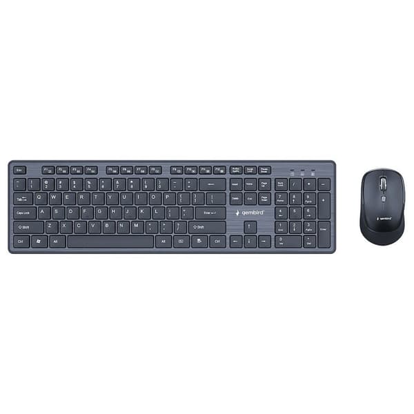 Tastatur og trådløs mus GEMBIRD KBS-WCH-04 Sort Engelsk QWERTY Sort
