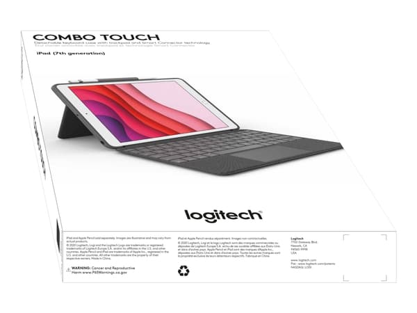 Logitech Combo Touch - Tastatur og folioveske - med styrepute - bakbelysning - Apple Smart connector - AZERTY - Fransk - grafitt - for Apple 13-inch