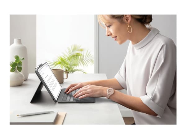 Logitech Combo Touch - Tastatur og folioveske - med styrepute - bakbelysning - Apple Smart connector - AZERTY - Fransk - grafitt - for Apple 13-inch