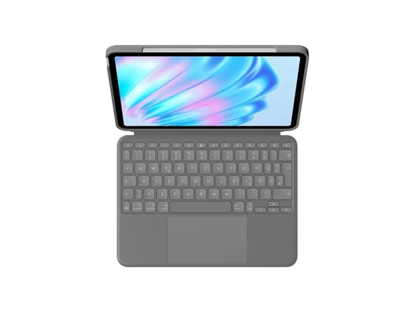 Logitech Combo Touch - Tangentbord och foliefodral - med pekdyna - bakgrundsbelyst - Apple Smart connector - QWERTY - spansk - oxford-grå - för Apple