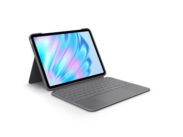 Logitech Combo Touch - Tangentbord och foliefodral - med pekdyna - bakgrundsbelyst - Apple Smart connector - QWERTY - spansk - oxford-grå - för Apple