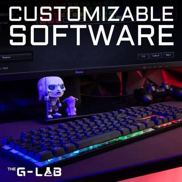 Gaming Tangentbord - Membran RGB - THE G-LAB - KEYZ-CAESIUM/FR - FR Layout - 12 genvägar - 19 anti-ghosting tangenter