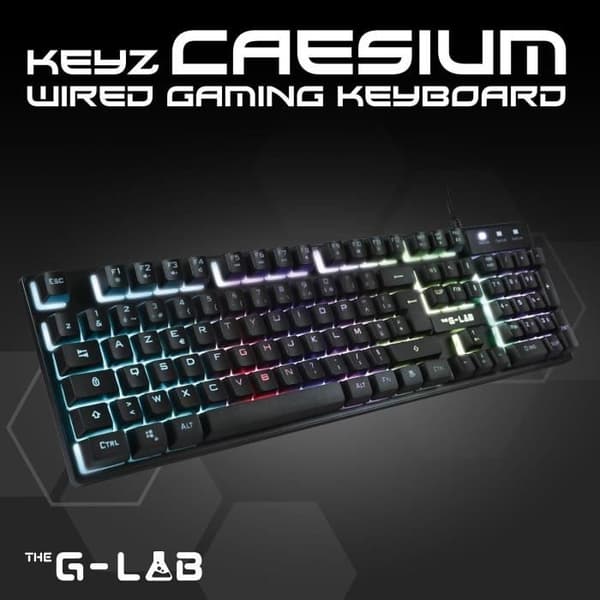 Gaming Tangentbord - Membran RGB - THE G-LAB - KEYZ-CAESIUM/FR - FR Layout - 12 genvägar - 19 anti-ghosting tangenter