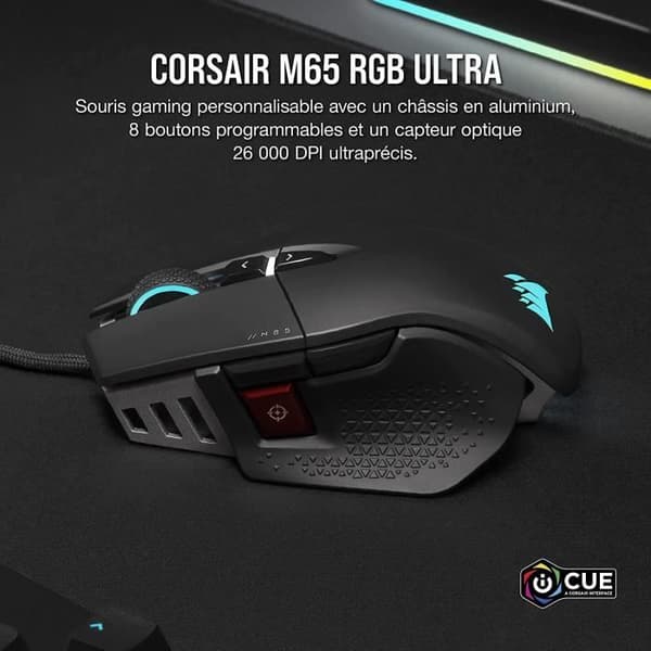 CORSAIR M65 RGB Ultra Mouse - Svart (CH-9309411-EU2)