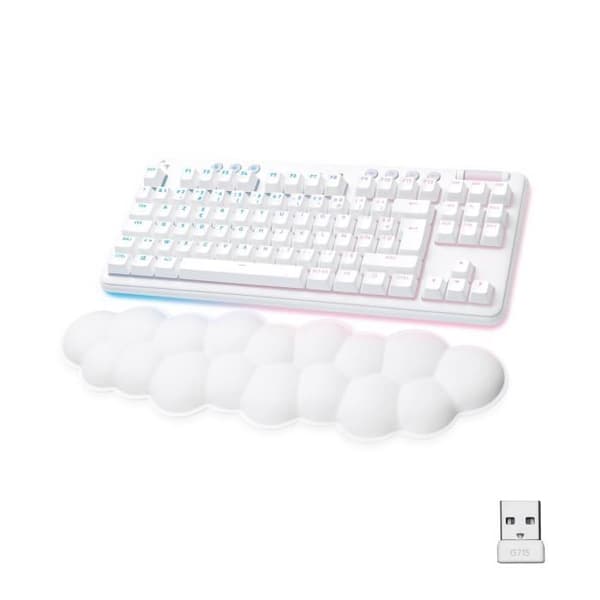 Speltangentbord - Trådbundet - Logitech G - G715 - Mekaniskt - Handledsstöd - Taktil Switch GX Brown - White Mist