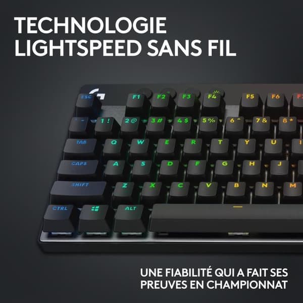 Speltangentbord - Trådlöst - Logitech G - G Pro X TKL Lightspeed - Retroeclaire - AZERTY - Svart