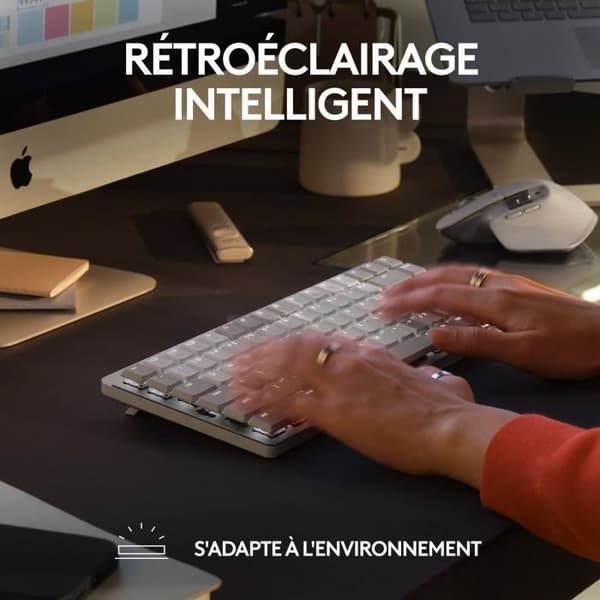 Logitech MX Mechanical Mini Keyboard för Mac Illuminate Wireless Keyboard - Blekgrå