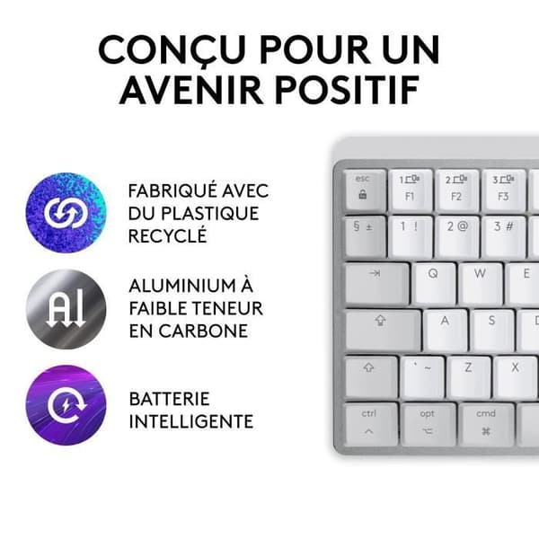 Logitech MX Mechanical Mini Keyboard för Mac Illuminate Wireless Keyboard - Blekgrå
