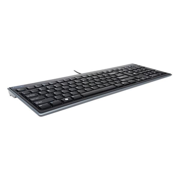 Kensington, Ultra Slim Wired Keyboard, Advance Fit, QWERTY, Svart