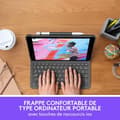 Miniatyrbild 3 av 6: Tangentbordsfodral för Ipad 10,2" (7:e, 8:e, 9:e generationen) - Logitech - Slim Folio Ipad - AZERTY - Grå