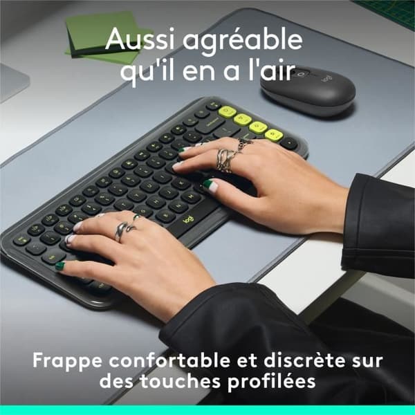 Tangentbord - Trådlöst - Logitech - Pop Icon Keys - AZERTY - Grafit