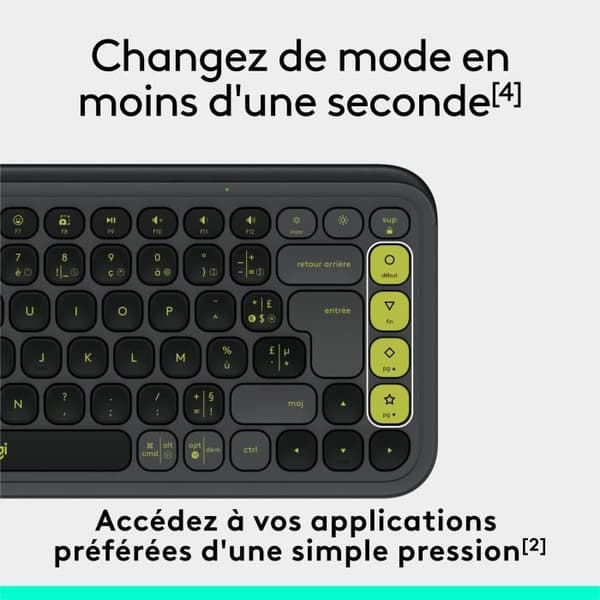 Tangentbord - Trådlöst - Logitech - Pop Icon Keys - AZERTY - Grafit
