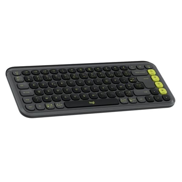 Tangentbord - Trådlöst - Logitech - Pop Icon Keys - AZERTY - Grafit grafit, Grön