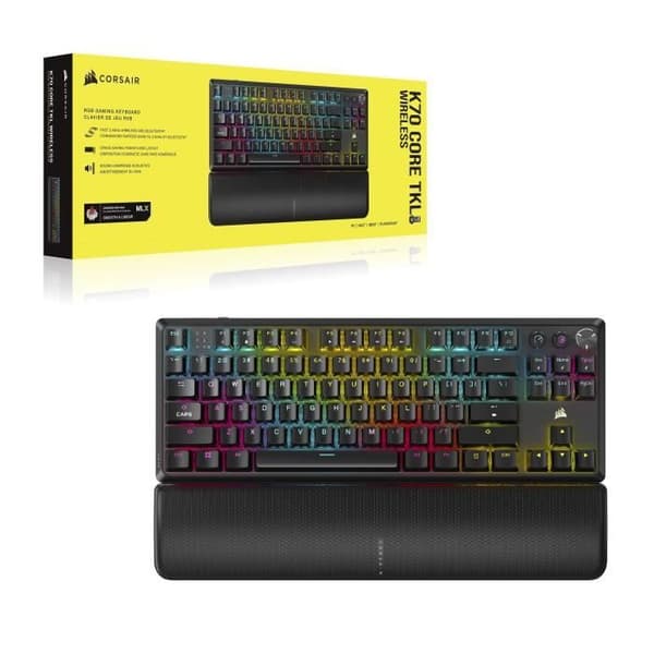 Gaming Tangentbord - CORSAIR - K70 Pro TKL - MGX Hyperdrive Switchar - RGB Belysning - AZERTY