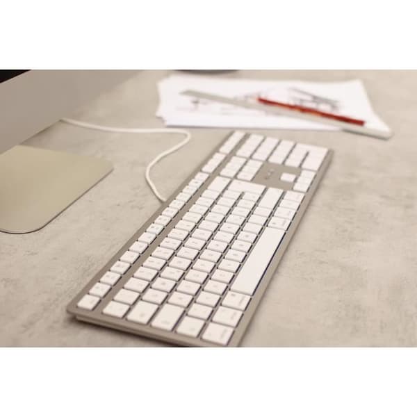 Tangentbord - CHERRY - KC 6000C FÖR MAC - Trådbunden USB-C - Vit-silver - QWERTZ