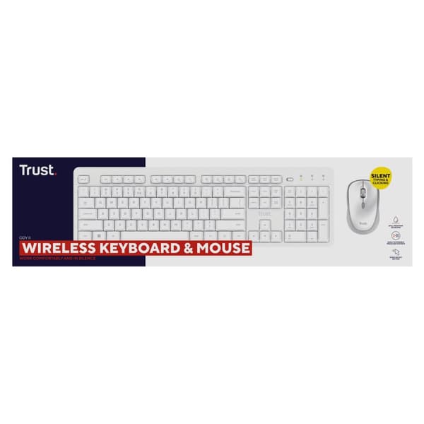 Tangentbord och Mus Trust 25465 Vit (Vit)