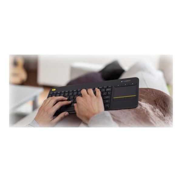 LOGITECH K400 Plus Tangentbord - Trådlöst - Pekplatta - Ungersk QWERTZ - Svart