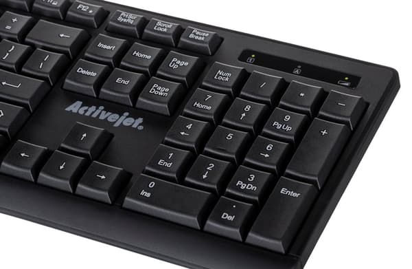 Activejet Langaton Näppäimistö K-3803SW, Paristokäyttöinen 1x 1.5V AAA MUSTA