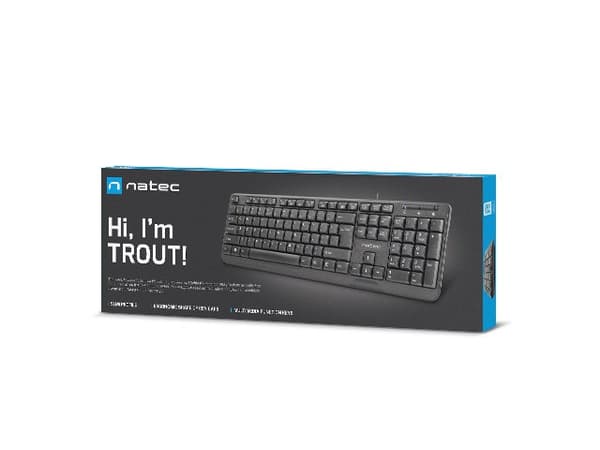 NATEC TANGENTBORD TROUT SLIM USB, US LAYOUT, SVART