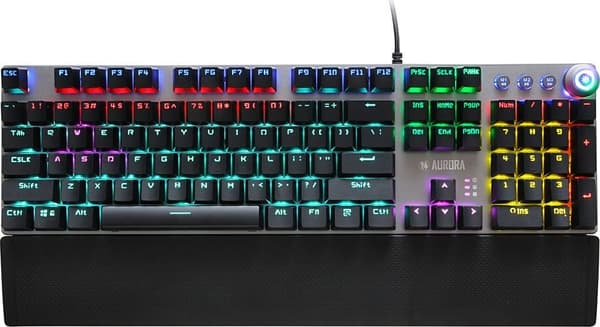 iBox Aurora K-3 tangentbord USB QWERTY Silver Svart, Silver