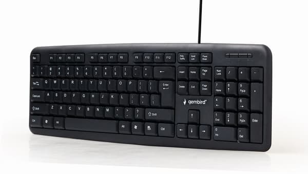 Gembird KB-U-103-RU tastatur USB QWERTY Engelsk, Russisk Sort