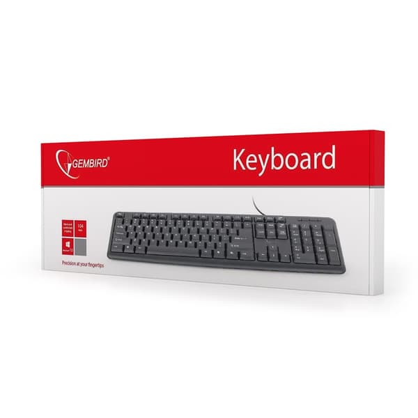 Gembird KB-U-103-RU tastatur USB QWERTY Engelsk, Russisk Sort