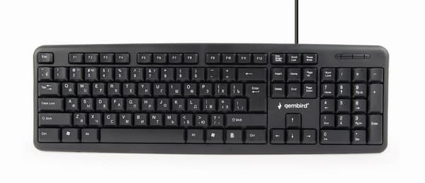 Gembird KB-U-103-RU tastatur USB QWERTY Engelsk, Russisk Sort
