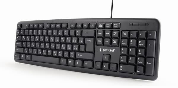 Gembird KB-U-103-RU tastatur USB QWERTY Engelsk, Russisk Sort