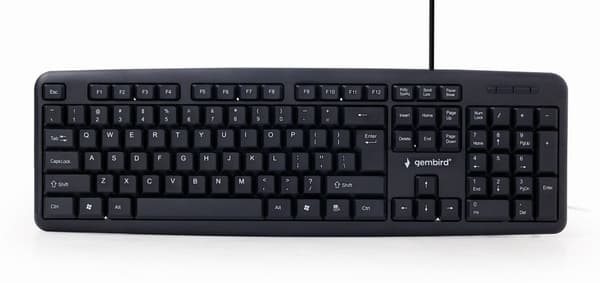 Gembird KB-U-103-RU näppäimistö USB QWERTY englanti, venäjä musta