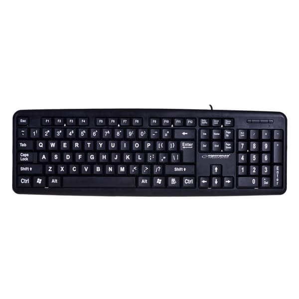 Esperanza EK129 näppäimistö USB QWERTY Iso-Britannia Englanti Musta