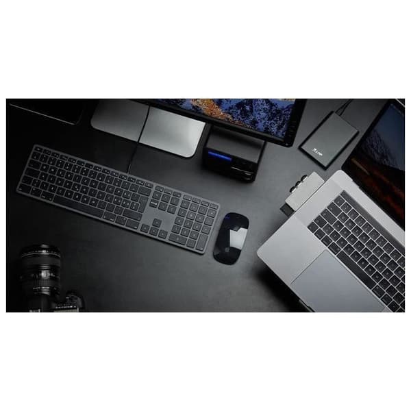 lmp - Italienskt tangentbord (QWERTY) med numeriskt tangentbord, övre täckning i aluminium och 2 USB-portar - för Mac - rymdgrå