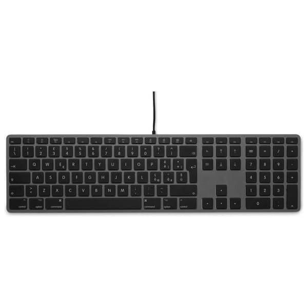 lmp - Italienskt tangentbord (QWERTY) med numeriskt tangentbord, övre täckning i aluminium och 2 USB-portar - för Mac - rymdgrå Grå