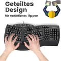 Miniatyrbild 2 av 4: perixx PERIDUO-512 DE B Trådlös Mus + Ergonomiskt QWERTY Tangentbord Svart