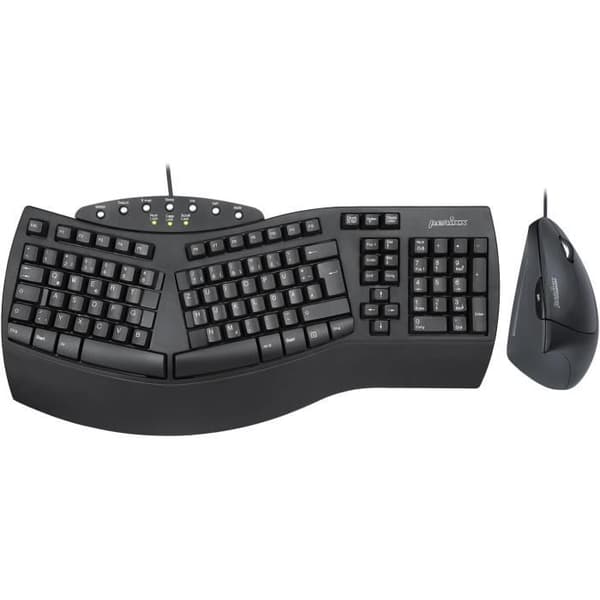 perixx PERIDUO-512 DE B Trådlös Mus + Ergonomiskt QWERTY Tangentbord Svart