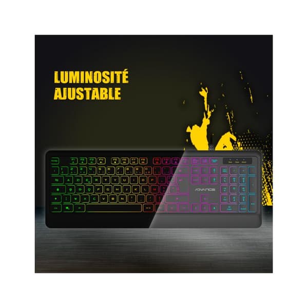 Kabelspelklaviatur Azerty Advance GTA220 Svart