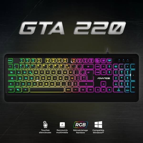 Gamingtangentbord - Advance - GTA220 - Trådad - Azerty - Svart