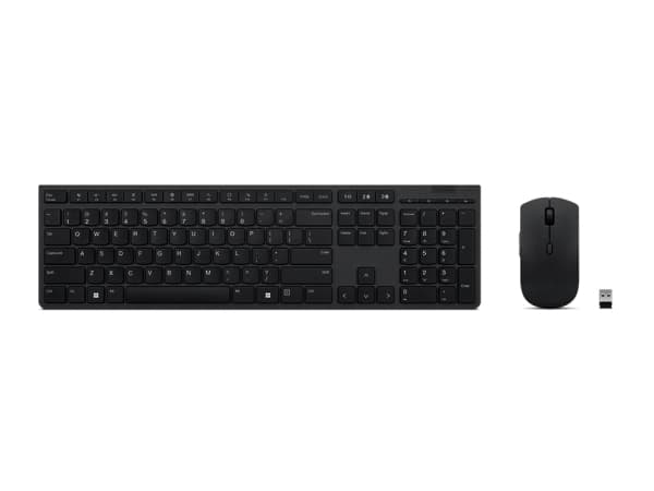 Lenovo 4X31K03959, Full størrelse (100 og), Trådløs, RF trådløs + Bluetooth, Sakseformet tastebryter, Grå, Mus inkludert