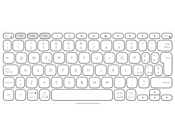 Logitech Keys-To-Go 2 - Tastatur - innebygd deksel - trådløs - Bluetooth LE - QWERTY - Italiensk - blekgrå