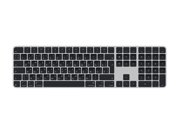 Apple Magic Keyboard with Touch ID and Numeric Keypad - Tangentbord - USB-C - trådlös - Bluetooth - QWERTY - ryska - svarta tangenter