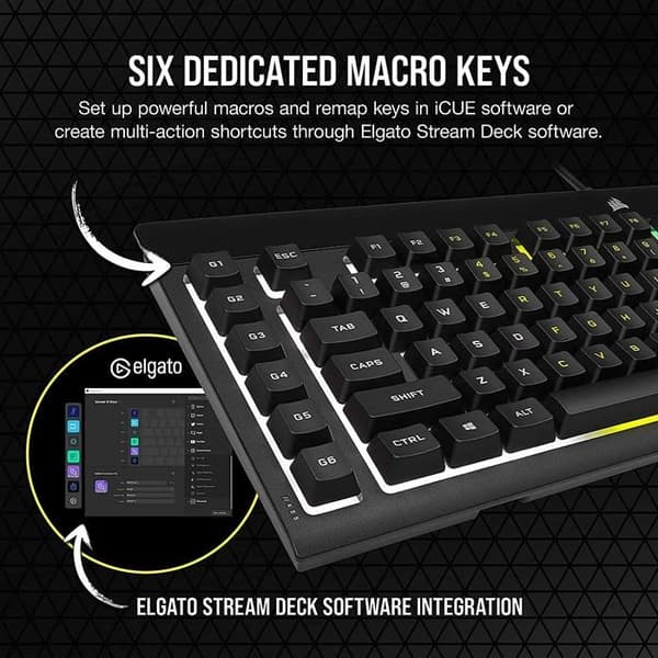 Corsair datortangentbord - 15666435 - K55 RGB Pro USB QWERTY-tangentbord engelsk svart