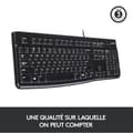 Miniatyrbild 3 av 5: Trådbundet tangentbord - Logitech - K120 Business - AZERTY - Svart