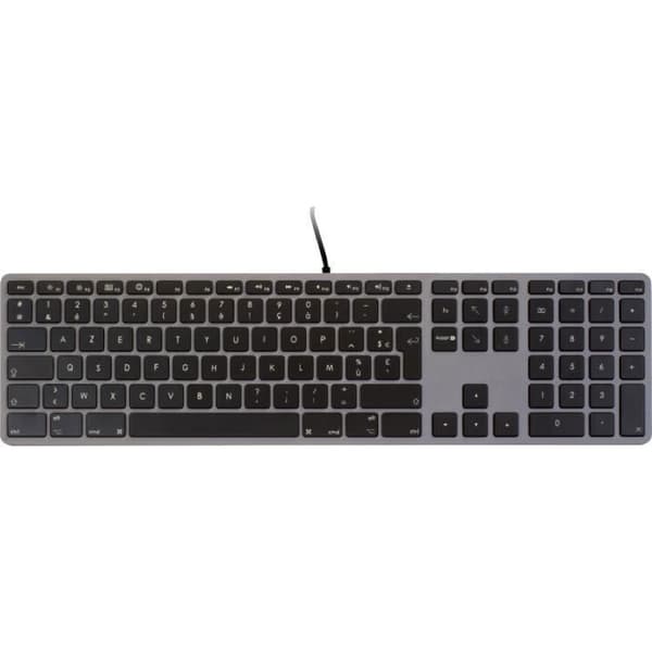 USB-tangentbord - LMP - KB-1243 - AZERTY - Mellanslagsgrå - Numeriskt tangentbord