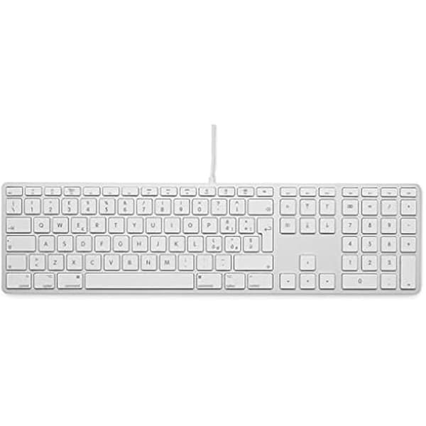 LMP Trådbundet tangentbord - Italienskt (QWERTY) - Aluminiumhölje - 2 USB-portar för Mac Silver