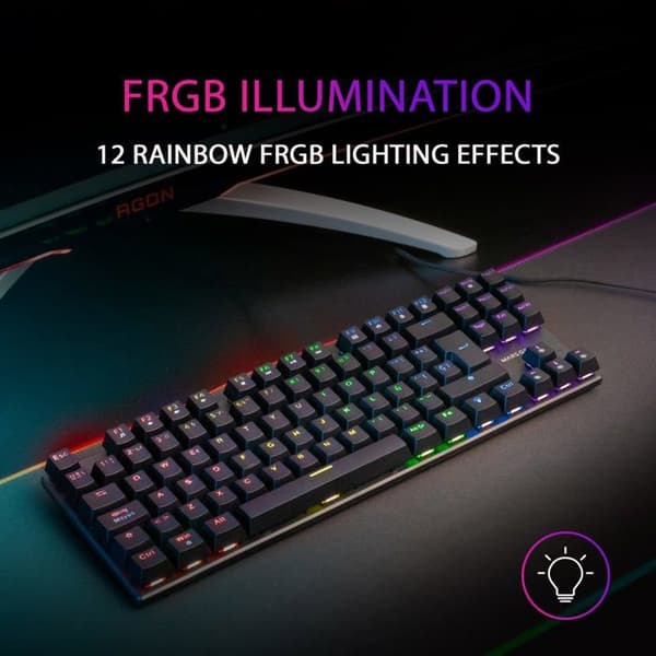 Mekaniskt spelartangentbord (röd switch) Mars Gaming MK80 RGB (svart)