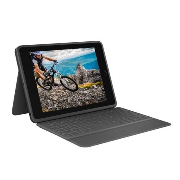 LOGITECH - Tangentbord och fodral - Robust Folio för Apple 10,2-tums iPad 7:e, 7:e, 8:e och 9:e generationen - Svart