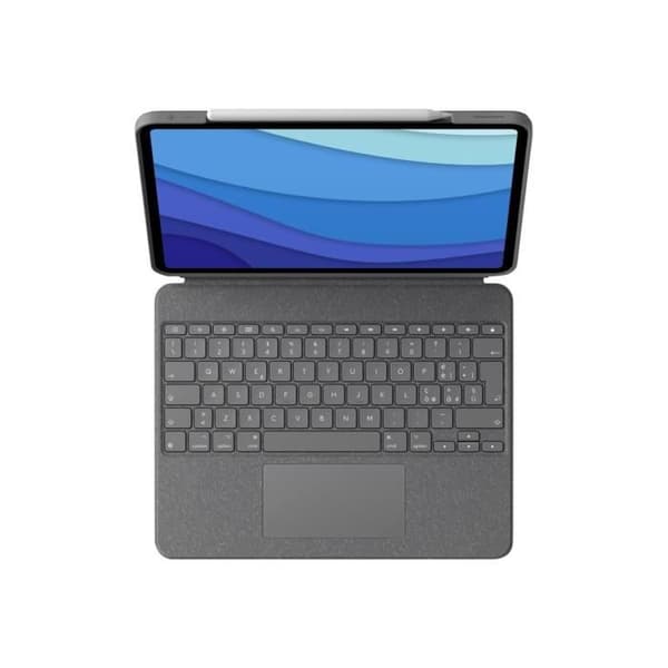 Tangentbord och fodral - Logitech - Combo Touch - QWERTY International US - Grå oxford - Pekplatta